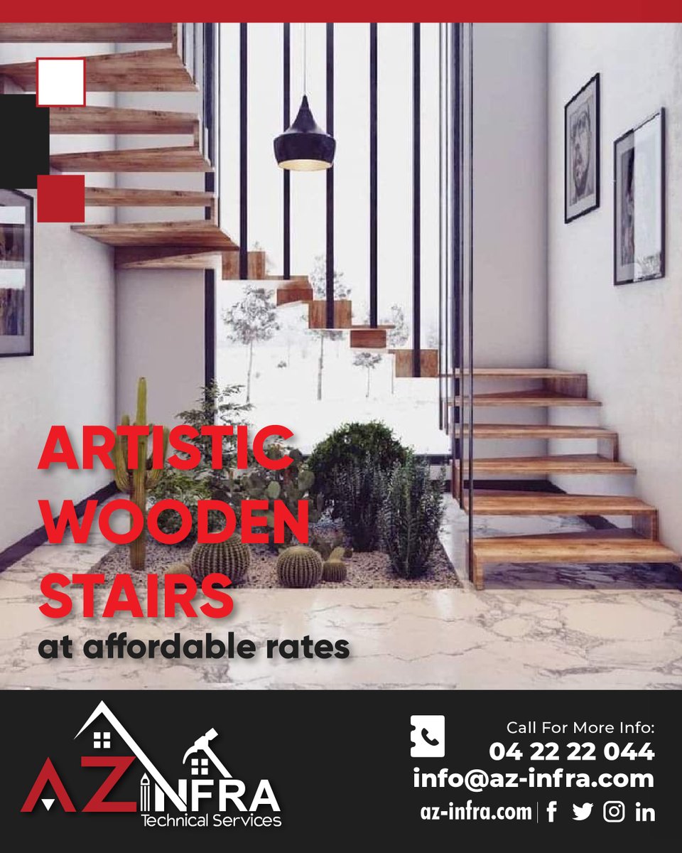 Get artistic #woodenstairs #aluminumworks for your #home & #office
✅ Wooden floors
✅ Railing
✅ Aluminum Windows

Call 042222044 for more details

#interiordesign #interior #interiors #interiordesigner #interiordecor #interiorstyling #interiors #designdeinteriors #interior4all