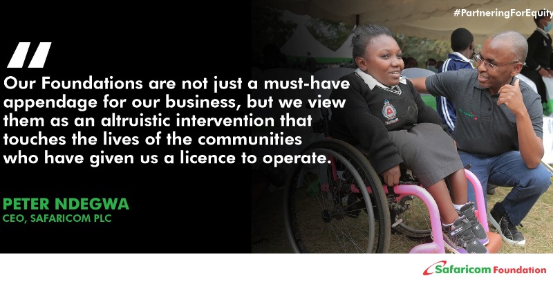 SafaricomFDN's tweet photo. The Safaricom Foundation is committed to creating a more even playing field, where everyone has access to quality healthcare, education, and economic opportunities. #PartneringForEquity