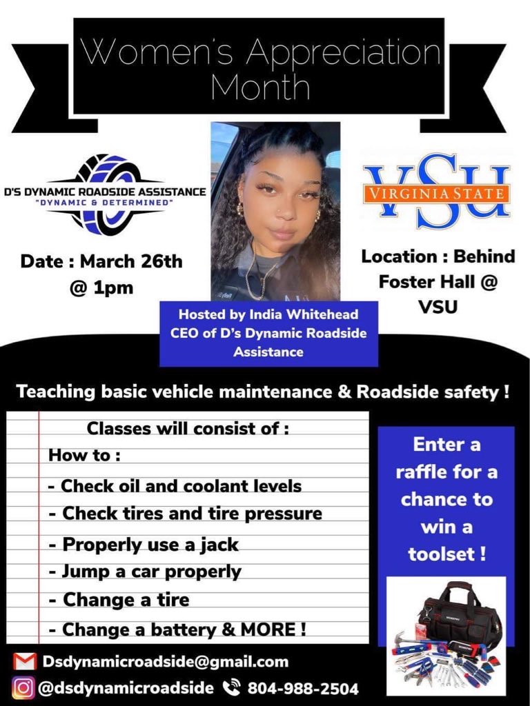 Conduct1882's tweet photo. @ladiesofvsu is hosting “Under the Hood” with India Whitehead. You do not want to miss this.....See you there! https://t.co/dOMsPQDDau