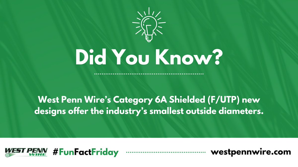 westpennwire's tweet image. #FunFactFriday

Get the details: okt.to/gd5FlD

#Category6A #CablingSolutions #WPW