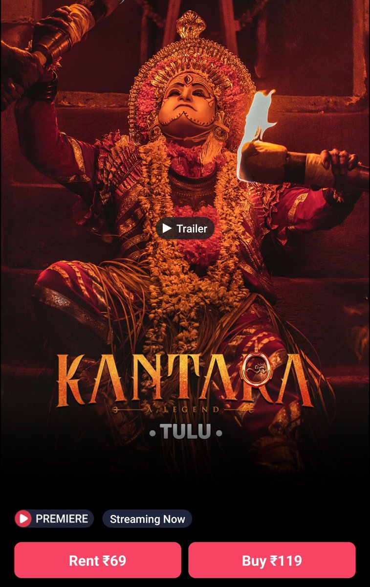 #Kantara Tulu Version is now available on rent basis on #BookMyShow

#KantaraTulu #KantaraTheLegend
