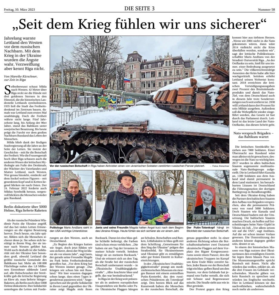 Maris_Andzans's tweet photo. Mein Kommentar für die @pnp @KuerschnerM: „Wenn wir 2004 nicht in die Nato gekommen wären, dann wäre 2014 vielleicht nicht die Krim überfallen worden, sondern wir“,
https://t.co/ao7hNDnuAr https://t.co/31s2KKguBw