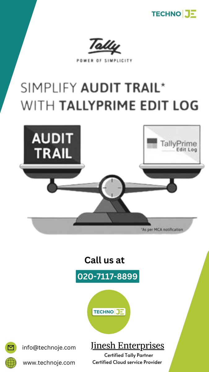 Audit Trail is mandatory w.e.f. 1st April 2023
Watch the video
youtube.com/watch?v=I0w2CA…

#tally #tallyprime #GST #tax #jineshenterprises