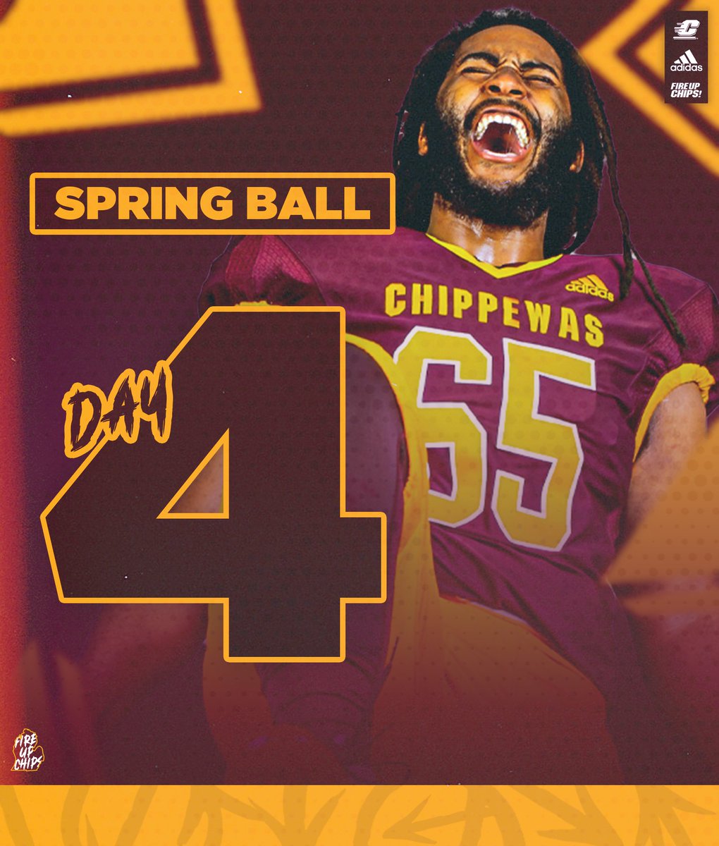 Afternoon practice today...Spring Practice No. 4 for
<a href="/cmu_football/">Central Michigan Football</a>!

#FireUpChips🔥🆙🏈