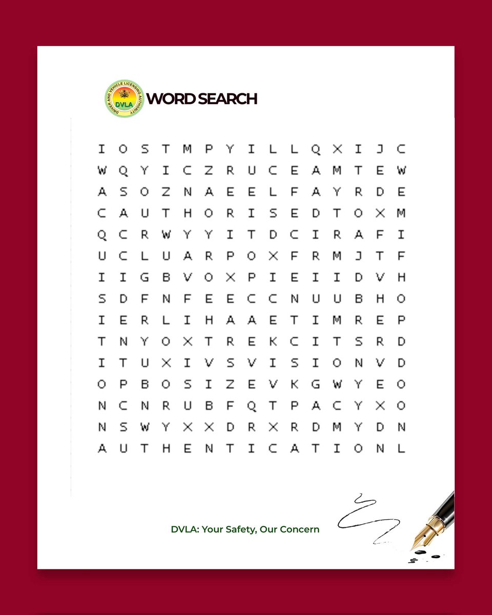 Find 10 DVLA services related words, have fun and win a Gift🎁

#DVLApuzzle #Wordpuzzle #YourSafetyOur Concern