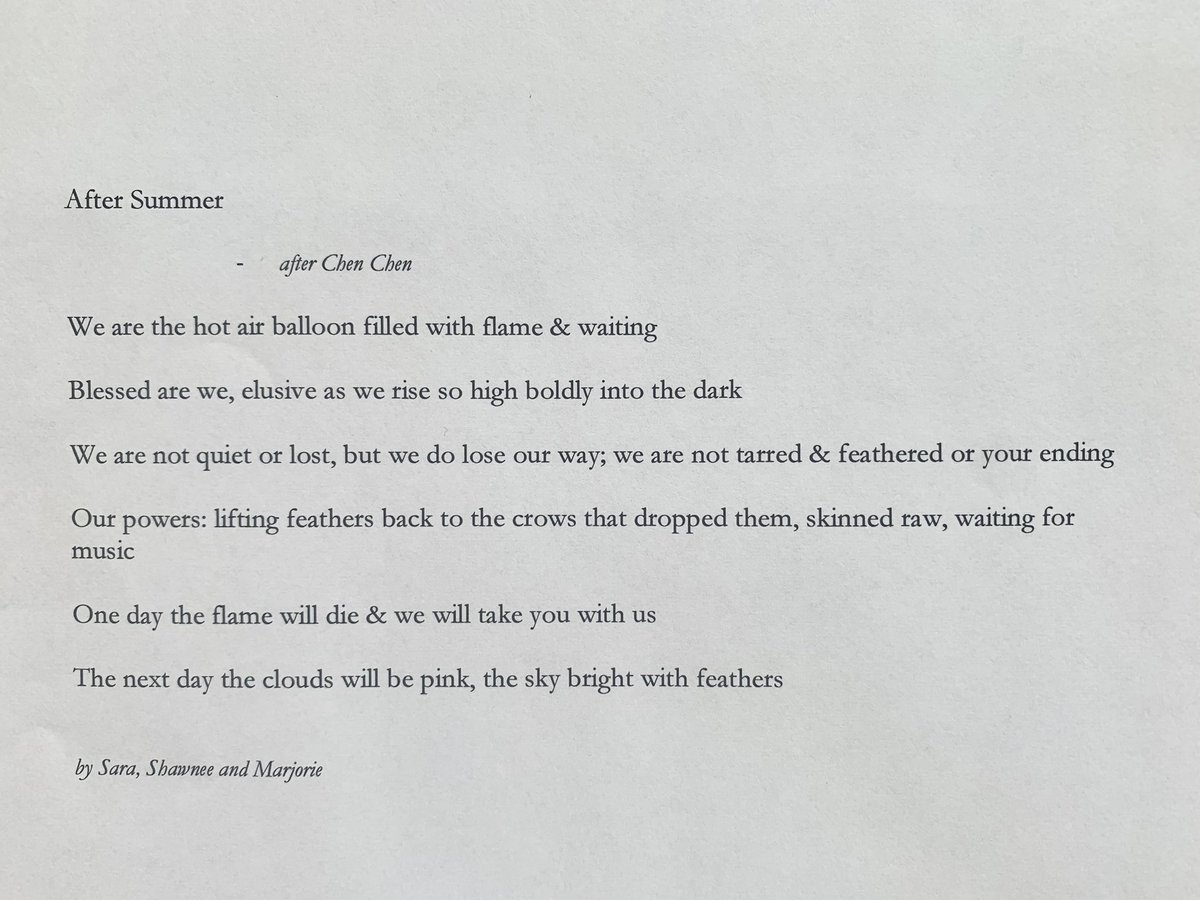 marjorielotfi's tweet photo. My @openbookreading PoC group wrote this response to Chen Chen’s “Summer” (https://t.co/Uq8T2c59Qm ) today: https://t.co/pGmln2DH5Y