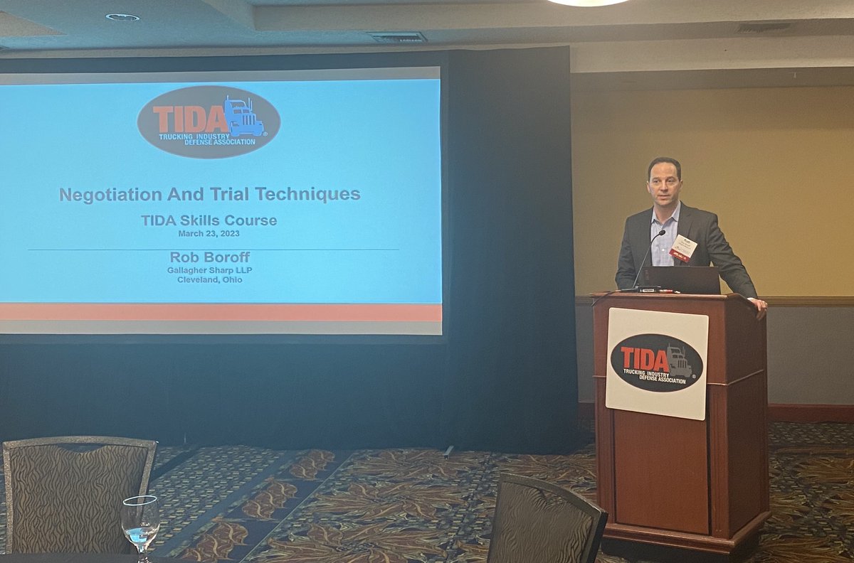 The 2023 TIDA Skills Course Seminar was a success! GS Partners Joe Pappalardo and Rob Boroff both covered topics that aim to push the #truckingindustry forward, and Joe conducted a thought-provoking mock cross-examination session as part of the Safety Director Immersive Workshop.