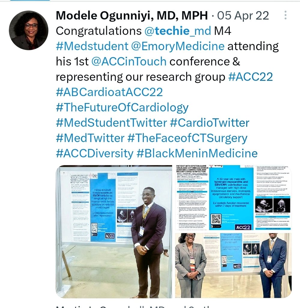 📢#MedTwitter #CardioTwitter #surgtwitter, look out for my superstar🌟 Mentee @techie_md, who just completed his MBA @EmoryGoizueta #Match2024 #TheFaceofCTSurgery #ACCDiversity #BlackMeninMedicine @ABCardio1 @STS_CTsurgery @ACCinTouch @SocietyofBAS  #OgunniyiResearchGroup