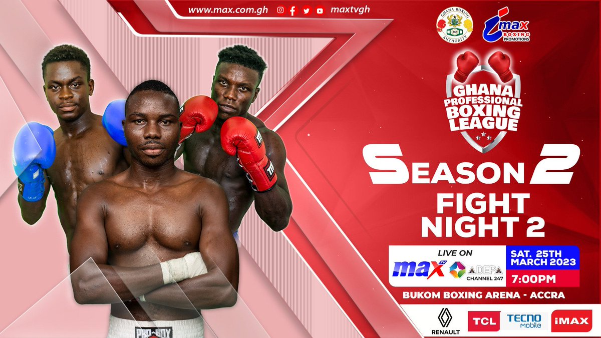 maxtvgh's tweet photo. #MaxSports | πππππ ππππ
ππππππππ ππππππ ππππππ ππ
πππππ ππππ
ππππππππ ππππππ ππππππ ππ #FIGHTNIGHT2 LIVE on #MaxTV and StarTimes Adepa CH 247 at 7 pm.
#MaxTV #MaxFM #MaxOnline #GPBL #Boxing https://t.co/OZwv0HG360