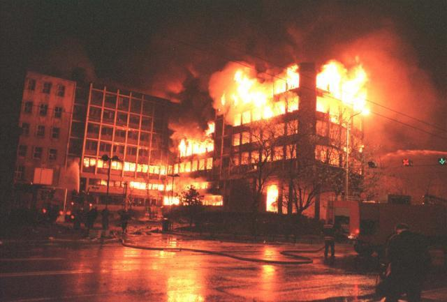 CallaWalsh's tweet photo. 24 years ago, NATO began illegally bombing Yugoslavia for 78 days. Thousands of people died, including many innocent civilians. NATO bombed civilian trains and even the Chinese Embassy in Belgrade. The world will never know peace until we #AbolishNATO. https://t.co/rc1adQxgoZ