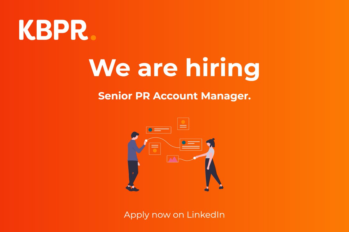 Ready for your next step within PR 📈? 

We are looking for a Full Time Senior PR Account Manager to join the team. 

For all the details and to apply, click here: linkedin.com/jobs/view/3541… 

#praccountmanager #newjob #prrole