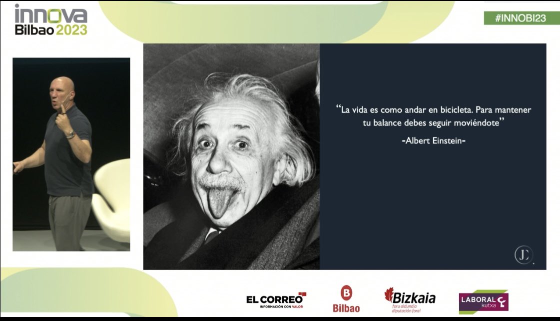 nurialbap's tweet photo. Acción siempre! La primera pedalada es la más dura pero no hay que dejar de entrenar
@josebadelcarmen en @InnovaBilbao #innobi23 https://t.co/lg43bo5265