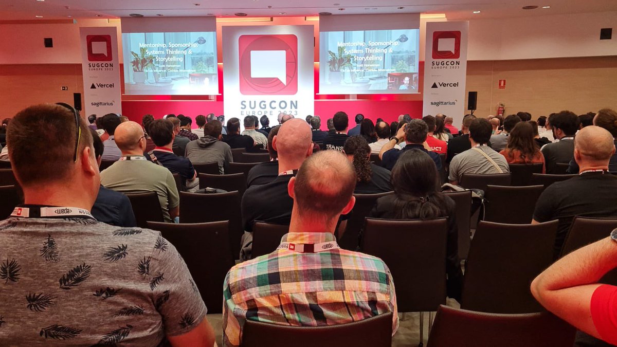 Sitecore's tweet image. Leaving #SUGCON inspired by the closing keynote from @shanselman of @Microsoft on importance of: mentorship, sponsorship, systems thinking, and storytelling. Being deliberate about content creation, building inclusive communities and paving the way for the next generation.👏👏🤘