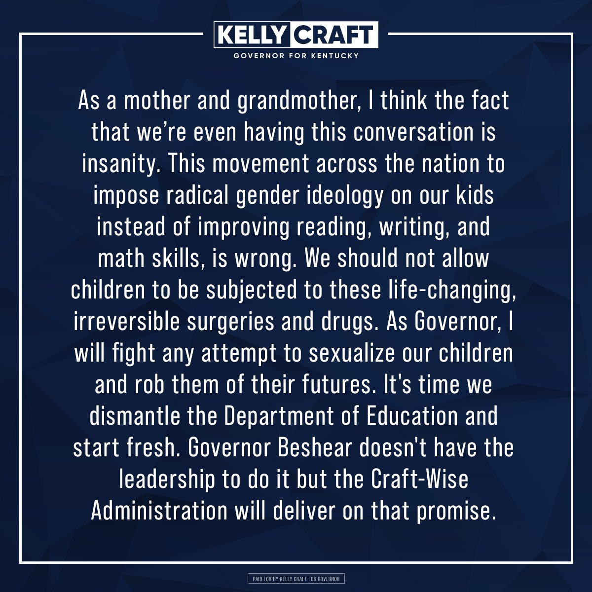 Governor Beshear’s politically-driven veto of SB150 is insanity.