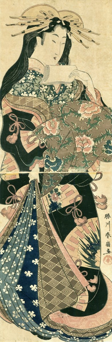 Toshidama's tweet photo. Spring Sale of Katsukawa Shunsen Bijin Kakemono-e - https://t.co/yvwqztxWOX https://t.co/wh7GiHgU39