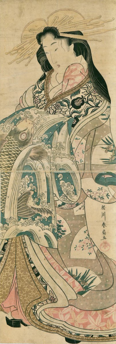Toshidama's tweet photo. Spring Sale of Katsukawa Shunsen Bijin Kakemono-e - https://t.co/yvwqztxWOX https://t.co/wh7GiHgU39