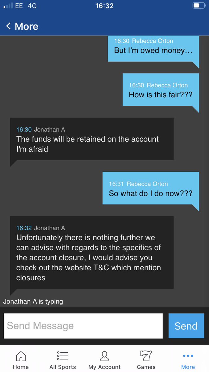 gusgun78's tweet photo. @Betfred strike again…
Allow you to put funds into your account and then when you win they close the account and refuse to pay… https://t.co/RBJo2Zugm7