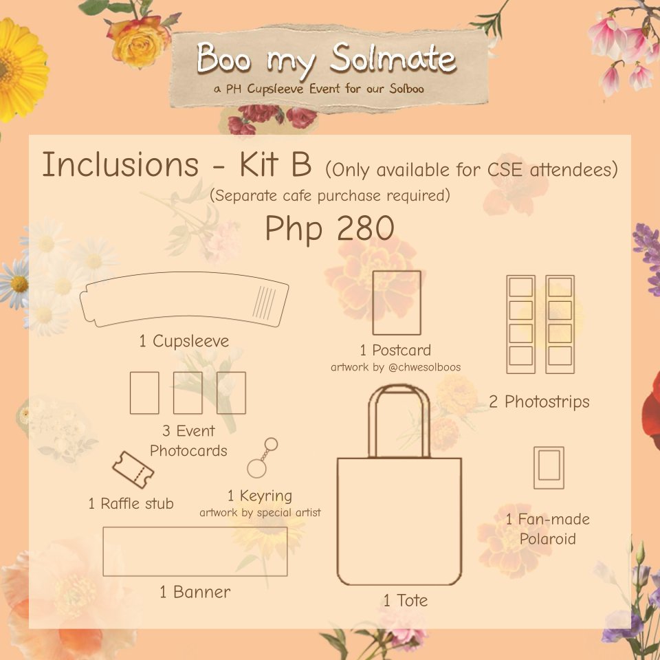 sol4boo's tweet photo. πUri Solmates! π₯
Hereβs the kit inclusion preview for the #BooMySolmate cupsleeve event!
Donβt forget to set your alarms @ 4 pm tomorrow for the registration!
See you there! https://t.co/lHTvUKUSKL