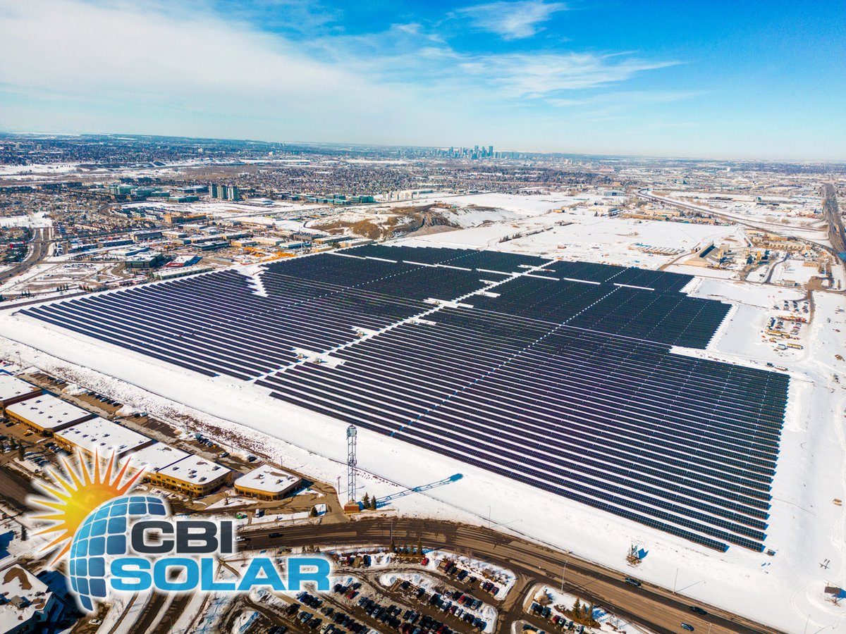 CBI_Solar's tweet photo. On February 4, 2023 our crews placed the final modules on the Barlow Solar Project. 
At 37MWs DC we've transformed derelict brownfield into highly productive solar. 
Thanks @ValardLP and @ATCO!
#winterwork #solaralberta #solargroundmount #renewables #solarpv #calgaryalberta https://t.co/m0TOg98lVx