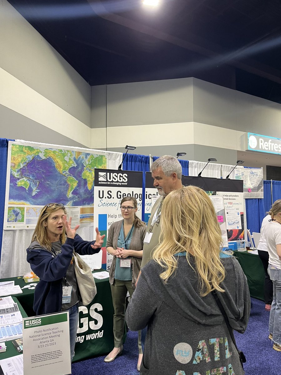 It’s a busy morning @NSTA in Atlanta! Stop pay the @USGS booth -1819- for educational resources, and to learn how to win a laminated Water Cycle diagram! @USGS_Water