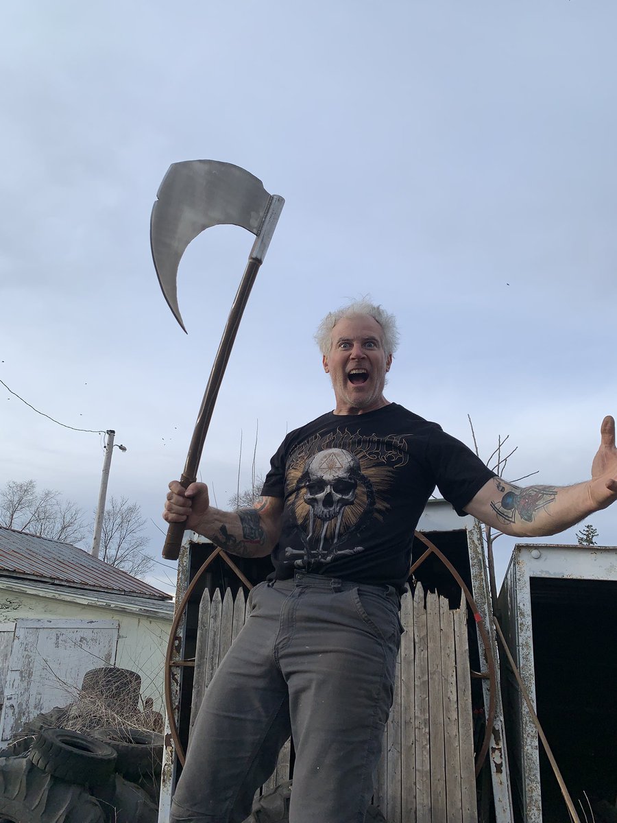 strongergrip's tweet photo. Weilding Death Dealer weapon with Behemoth shirt. Metal 🤘🏻 https://t.co/6f5HDVvblE