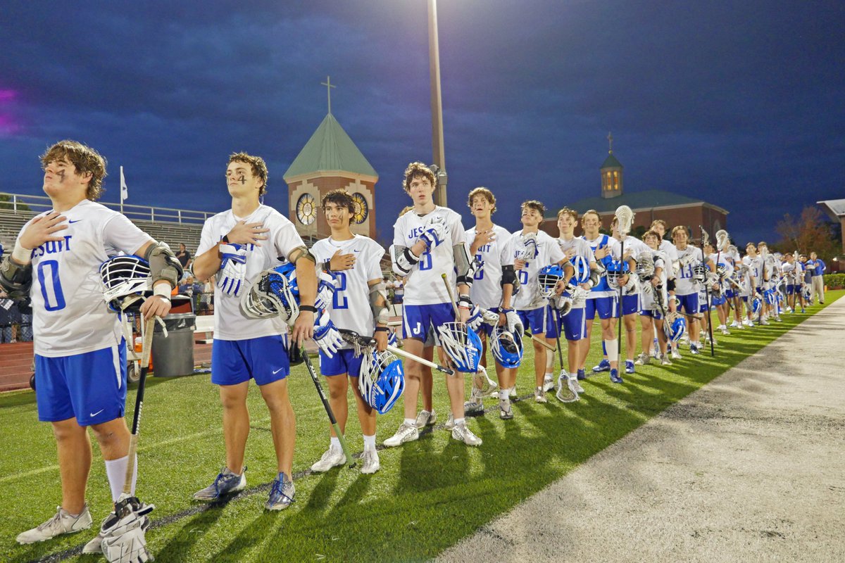 TampaJesuit's tweet photo. Jesuit lacrosse recently celebrated former player Cade Hampton, who died in a boating accident in 2020. Family, friends, teammates, teachers, and classmates attended the beautiful ceremony, during which Cade's No. 14 Jesuit lacrosse jersey was retired.

#AMDG #MenforOthers https://t.co/2vSd6IMrfK