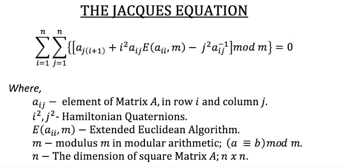Dr_AbeJacques's tweet photo. #Gauss_Jacques #ModularInverseMatrices #ModularLinearAlgebra
My own equation! HALLELUJAH!!! https://t.co/ltj64RNS9x