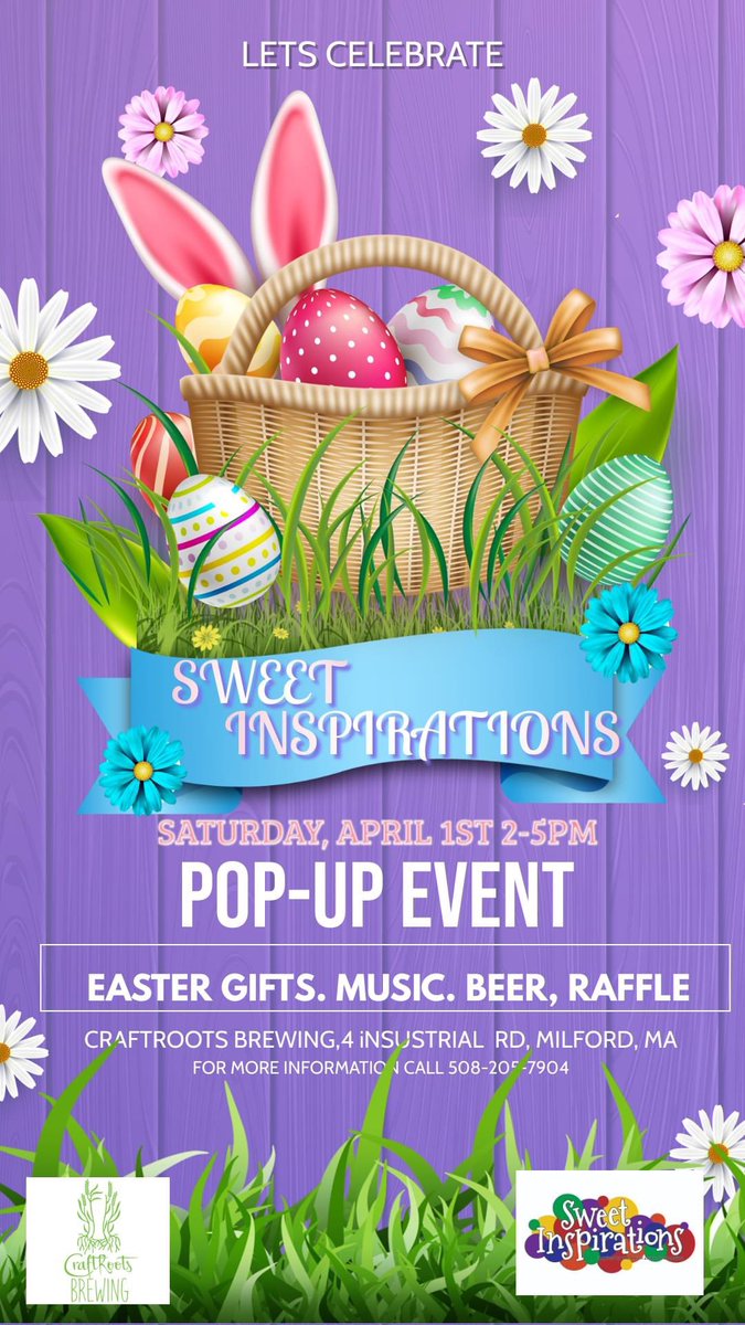 Come on down to Craft Roots on Saturday, April 1st and support Sweet Inspirations. Pick up your Easter baskets, enter our Jelly Bean raffle, and have a beer! Hope to see you all there! #choosetoinclude @jwalsh_jennifer @FoundationZenus @MPStranscoord @mpsSpedDirector