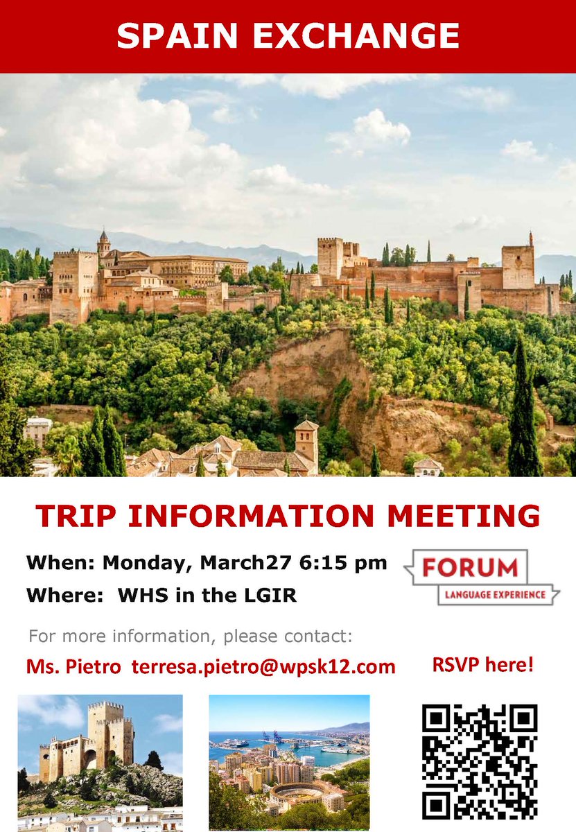 I’m excited to announce that the WPS School Committee has approved a Spanish Exchange Program at WHS for next school year!  More details at our info meeting Monday evening.