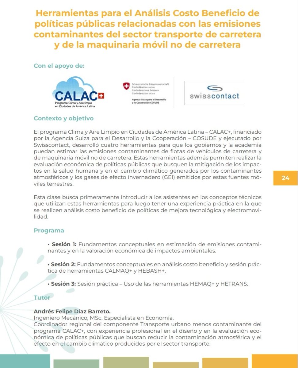 JimenaRivera's tweet photo. Hoy terminamos las clases magistrales a cargo de Andrés Felipe Díaz de @Calacplus para conocer las herramientas HEBASH+, HEMAQ+ y HETRANS, su uso y aplicaciones. Muy buen material y aprendizaje para analizar C/B de políticas para reducción de emisiones contaminantes. #CASAPIX https://t.co/2LFh38TD4H