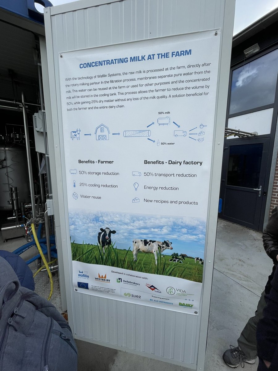 Instead of thinking out of the box, we talked outside: is it possible to reduce the amount of water in the milk? So we can transport less product. It works! But the industry doesn’t adapts this type of innovations quickly. #dutchroots #nvlj #enaj