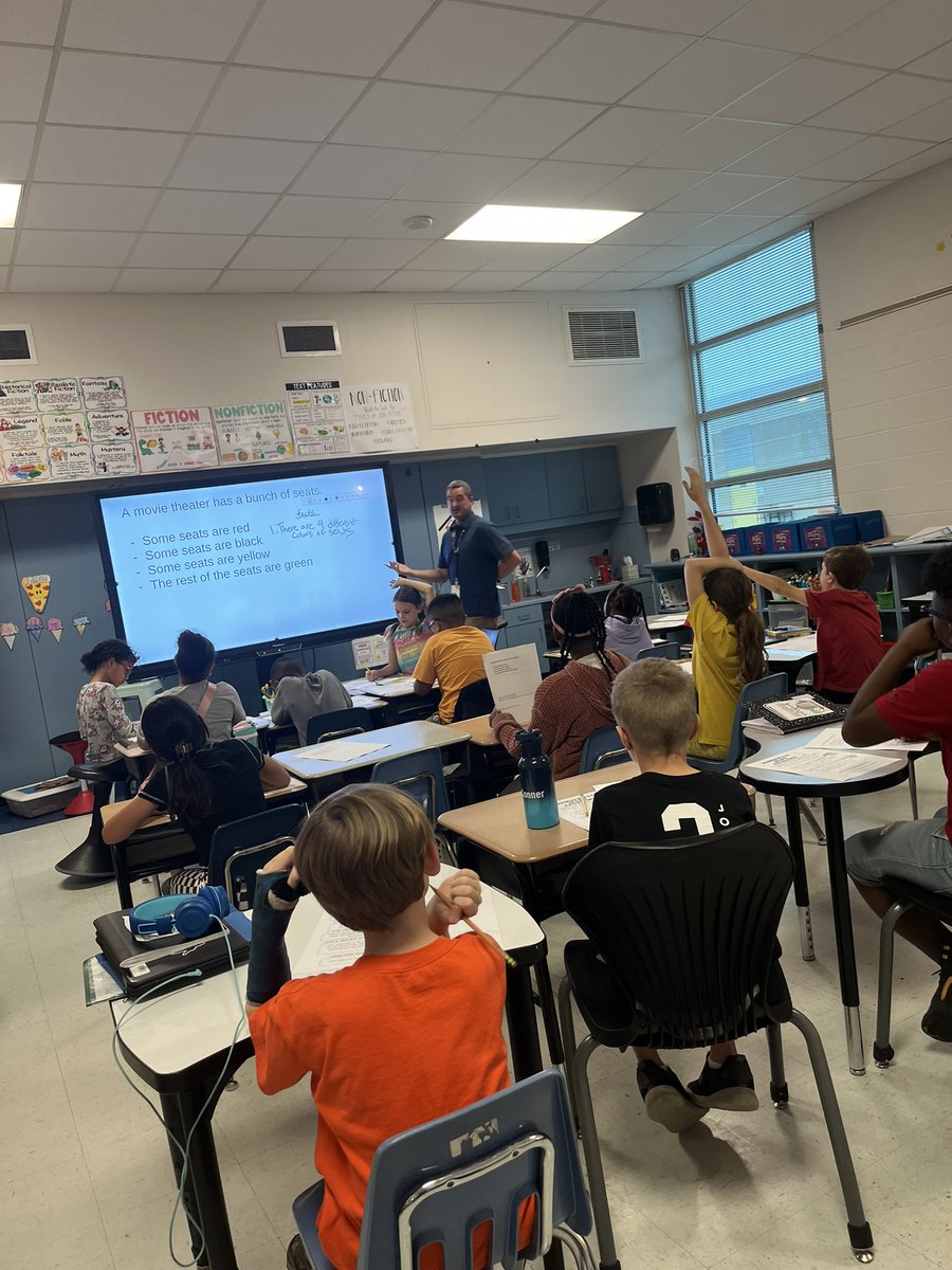 Medlin_3rdGrade's tweet photo. Shout out to @bjonesfshblue  for assisting us with numberless word problems!! #thirdgrade https://t.co/f9hFEWM6Ev