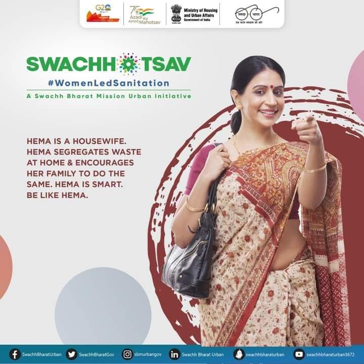 chakanmc's tweet photo. “स्वच्छोत्सव -२०२३” (Swachhotsav-2023) स्पर्धा #swachhostav2023 केंद्र शासनाद्वारे महिलांचा स्वच्छतेमधील सहभाग व त्यांचे स्वच्छते मधील नेतृत्व वृद्धींगत करण्यासाठी "स्वच्छोत्सव-२०२३” (Women Icons Leading Swachhata (WINS) Award-2023) अभियान/स्पर्धा केंद्र स्तरावर राबविण्यात येते. https://t.co/7ONno5NYaQ
