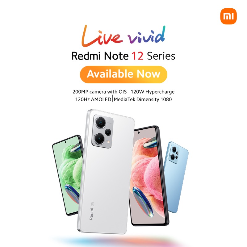 XiaomiNigeria's tweet photo. Tune in to the latest launch of #RedmiNote12Series today, time to unleash your superpowers with our remarkable Redmi Note 12 Pro + 5G which features 200MP  camera and 120W HyperCharge, get ready to #LiveVivid.