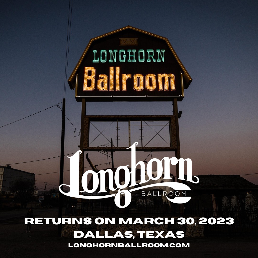 txmusicoffice's tweet photo. The @Longhorn_Dallas is BACK! After careful restoration of this historic venue by the #KesslerPresents team, the #LonghornBallroom in #Dallas opens on March 30th with a lineup of amazing shows.
For more info: https://t.co/ViDiDGA4nu
#DallasMusic #TexasMusic #TXMusic https://t.co/M9ZsXgIlwp