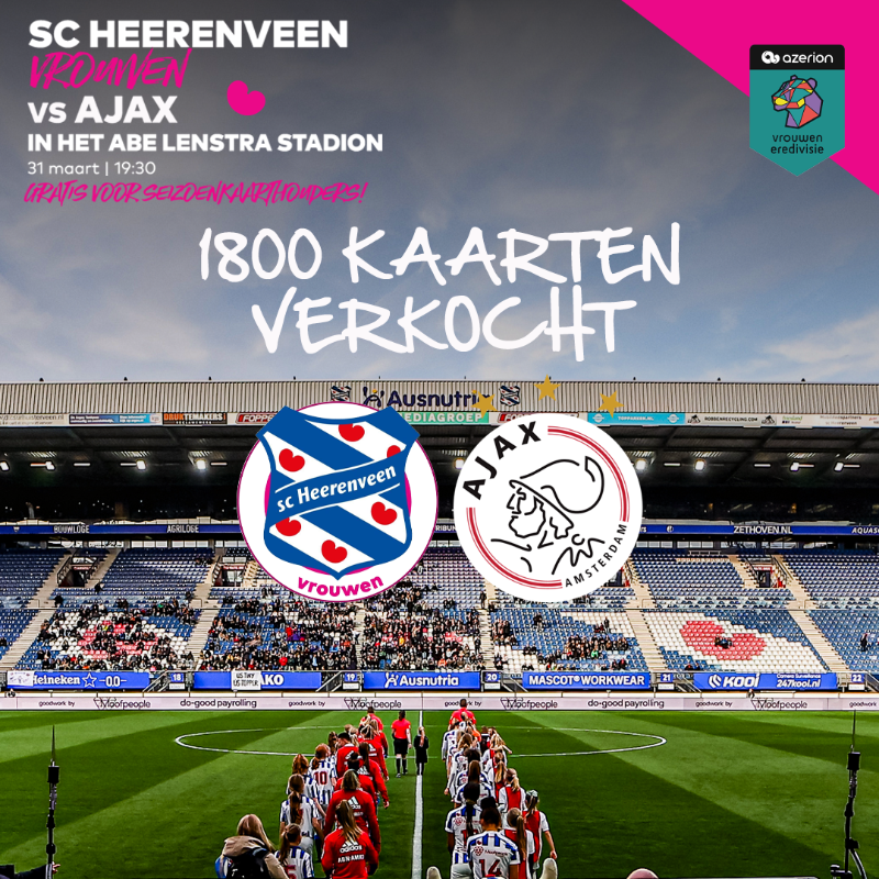 scHeerenveen's tweet photo. ⚽️ 𝟭𝟴𝟬𝟬 𝙠𝙖𝙖𝙧𝙩𝙚𝙣 verkocht! Ben jij er ook bij?