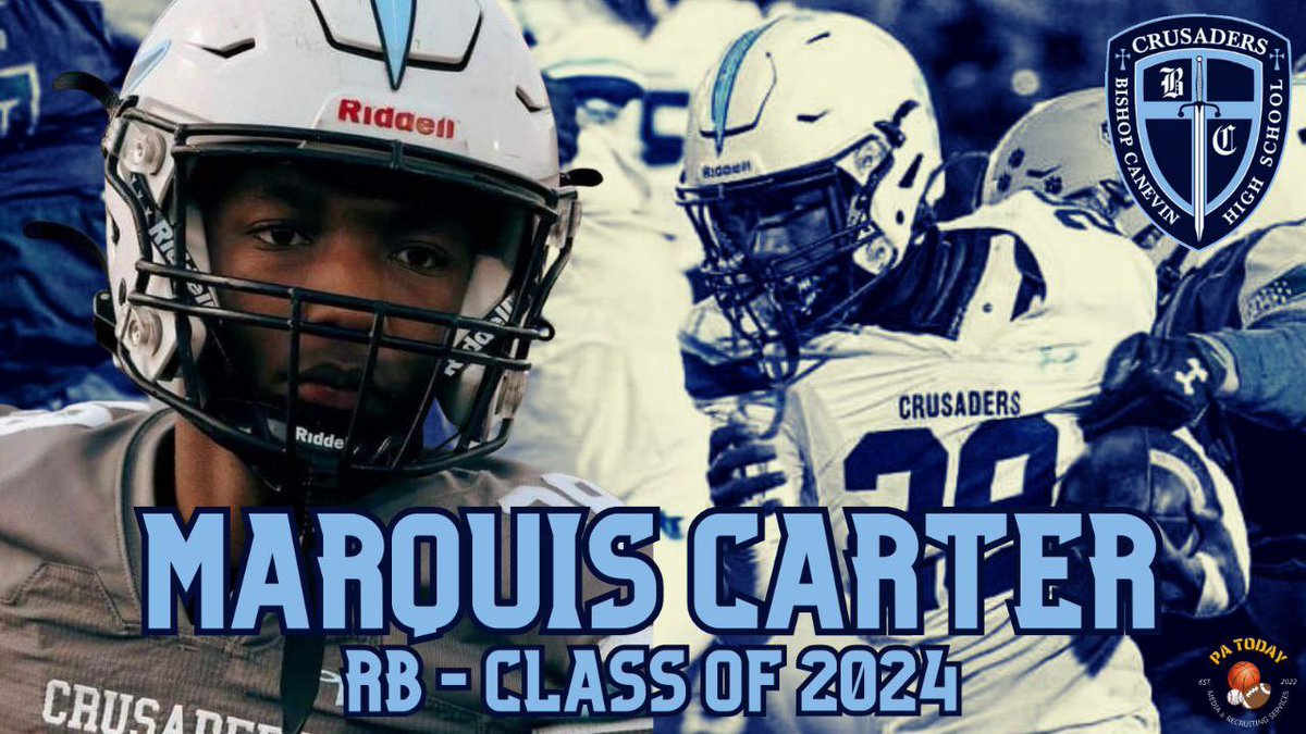 PA_TodaySports's tweet photo. Check out this 🔥 graphic of @marquiscarter28‼️
-One of the top backs in the 2024 class! DONT SLEEP 😴
-1,553 yards rushing and 11 TDs!
-BIG SR SZN LOADING 🔋
#PAToday #PlayerGraphics https://t.co/KridbT2BLQ