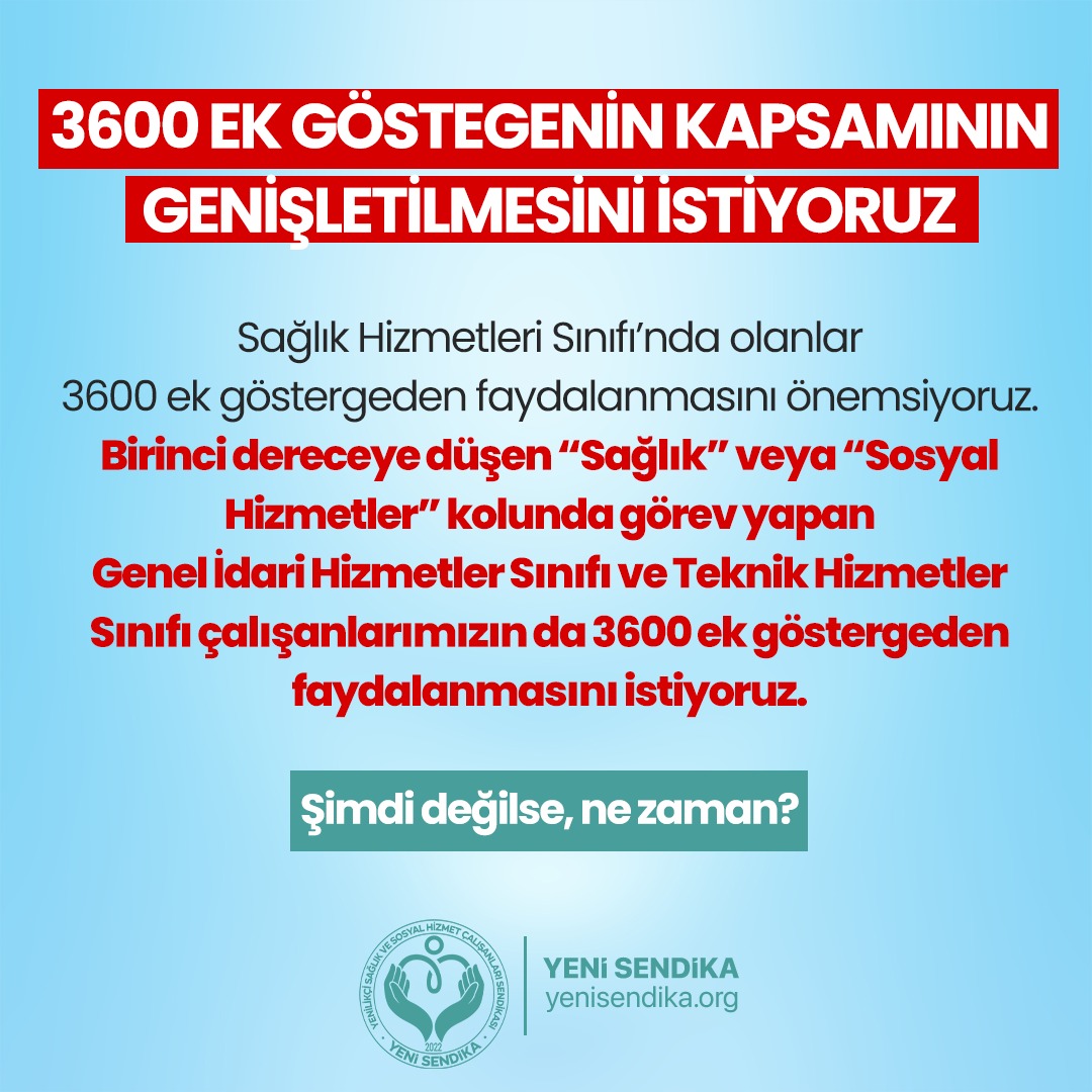yenisendika38's tweet photo. 3600 EK GÖSTEGENİN KAPSAMININ GENİŞLETİLMESİNİ İSTİYORUZ
Şimdi değilse, ne zaman? https://t.co/QR2qWkN3aw