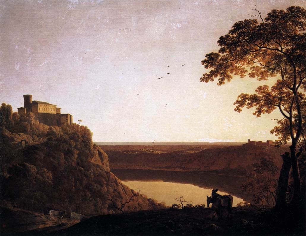 View of the Lake of Nemi, 1795 #romanticism #josephwright wikiart.org/en/joseph-wrig…