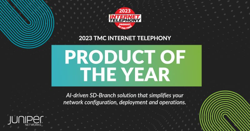 gerardooliv's tweet photo. .@JuniperNetworks is delighted to announce that we've won the 2023 @InternetTele Product of the Year award for our #AI-Driven #SD-Branch. 🏆

It's an honor to be recognized for our demonstration of innovation &amp; excellence! Read more: https://t.co/fmRNokSCRs