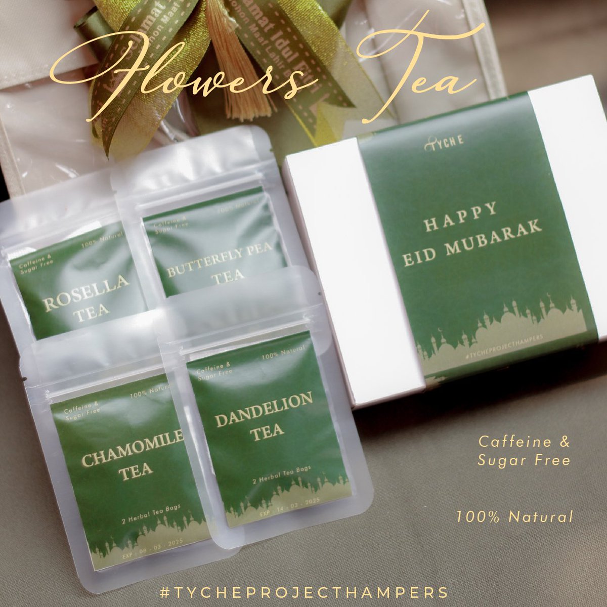 Hasil mikir dua minggu dan cari bahan sana - sini, terbitlah sebuah hampers yg cantik ini. Cus mumpung masih ada promo nya gaes.

Kepoin aja Ig nya instagram.com/tyche.project/