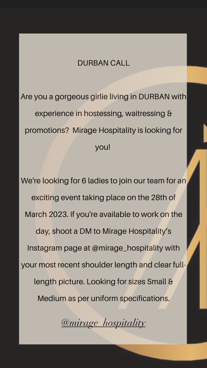 Thando_oh's tweet photo. 🚨Urgent call for hostesses🚨 Please retweet &amp; tag a friend! https://t.co/Pe0Pqkz63A