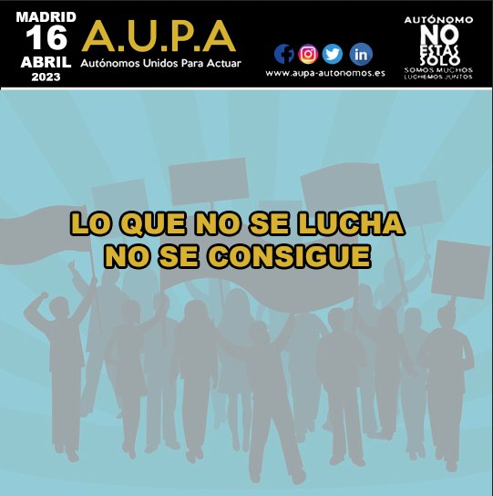 AUPA_Autonomos's tweet photo. "Quienes luchan por separado son vencidos juntos"

Eso advertía Tácito, y es algo que los autónomos hemos comprobado una y otra vez. Y eso, se ha terminado, los autónomos estamos uniéndonos para actuar. 

Vuestro apoyo y difusión será fundamental. ¡Gracias! 💪💪

#AUPAsomostodos https://t.co/oOUkT3bvbH