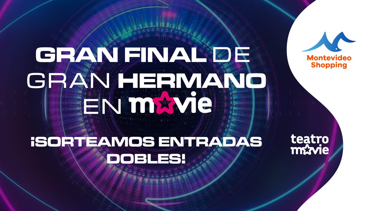 mvdshopping's tweet photo. Te damos una nueva chance para disfrutar en @movieuy la final de Gran Hermano🙌

#sorteamos HOY 2 entradas dobles para que disfrutes junto a un acompañante de la última Gala de GRAN HERMANO 👀 https://t.co/X7vwpZ0Xyw