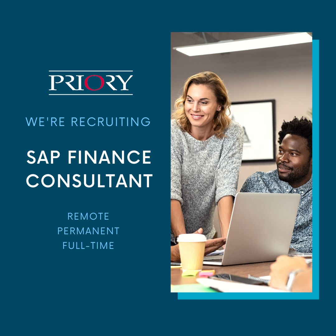 Priory's Business Intelligence team are now accepting applications for the role of SAP Finance Consultant. Share today or read more about this role at - ow.ly/Jcm550Nrj9q

#SAP #FinanceConsultant #ABAP #Vacancy