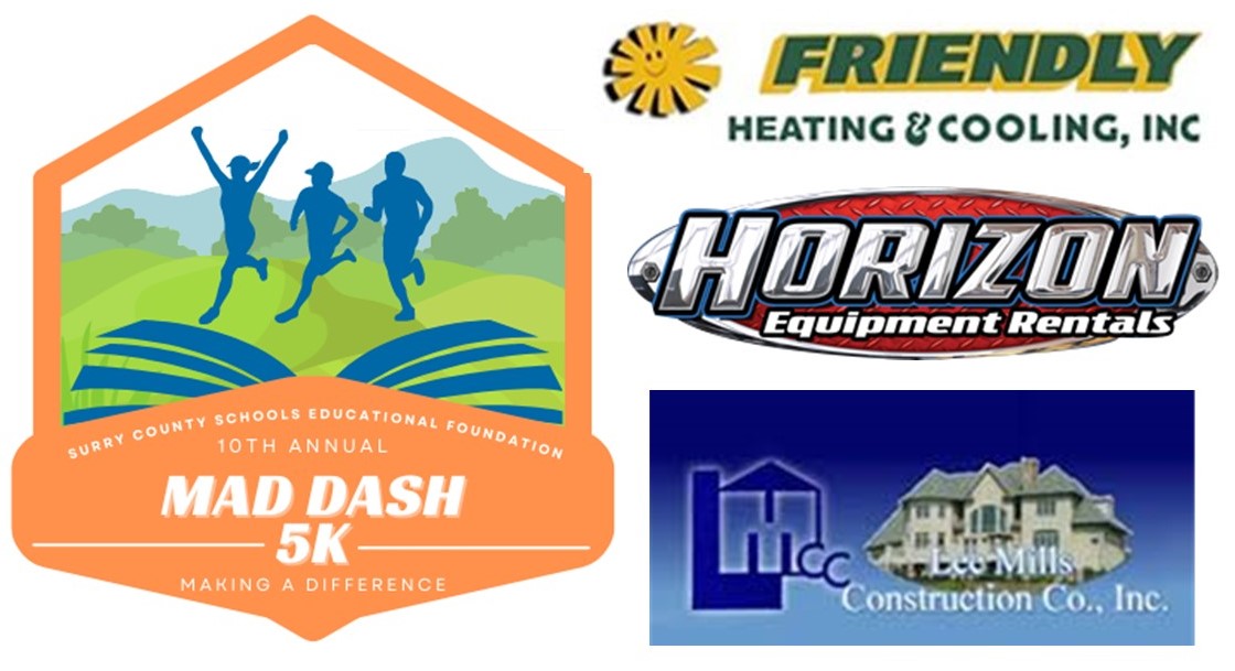 SCSEdFoundation's tweet photo. #MADDash23 is scheduled for April 22 in Dobson, NC! Join these amazing sponsors and support 
@SurryCoSchools students &amp; teachers!
Register for the #5K and become a sponsor here: https://t.co/2XlDv0Yb8t
#SupportSCS #GiveLocal #SCSEd #Allin #runners #running #run #runner #WalkOrRun https://t.co/edVKYLgxkA
