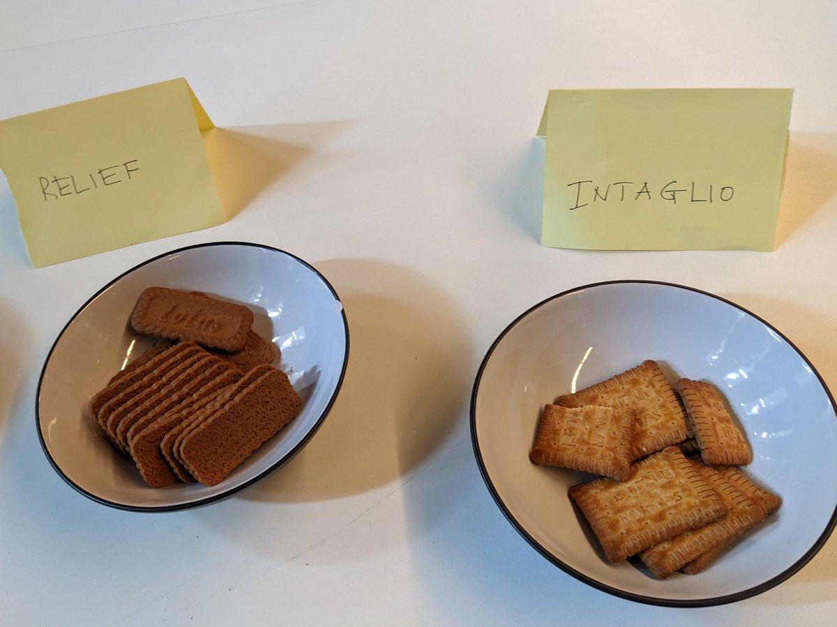 Nice bit of biscuit based printing technique revision at Scholars' Coffee this morning 🍪