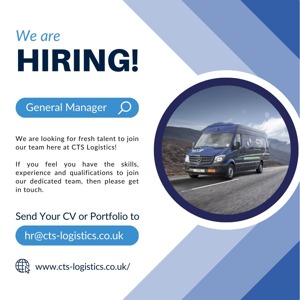 CTS_Logistics's tweet photo. Are you looking for a new and exciting opportunity? We are #hiring for a General Manager role at our CTS Logistics HQ in Silchester, Reading.

https://t.co/ZyGJklsA91

#hiring #newopportunity #joinourteam #logistics #transport #haulage #defence https://t.co/33PtEJu673