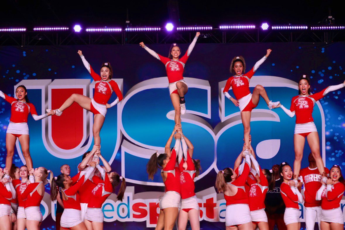 Are you interested in cheerleading 📣 at SR?  Want to start your journey toward becoming a National Champion, cheer at the Bell 🔔 Game and at the Homecoming game under those Friday Night Lights? 

Join us at our 23-24 season info meeting, Thursday, April 6 at 4:30 pm in gym 2.