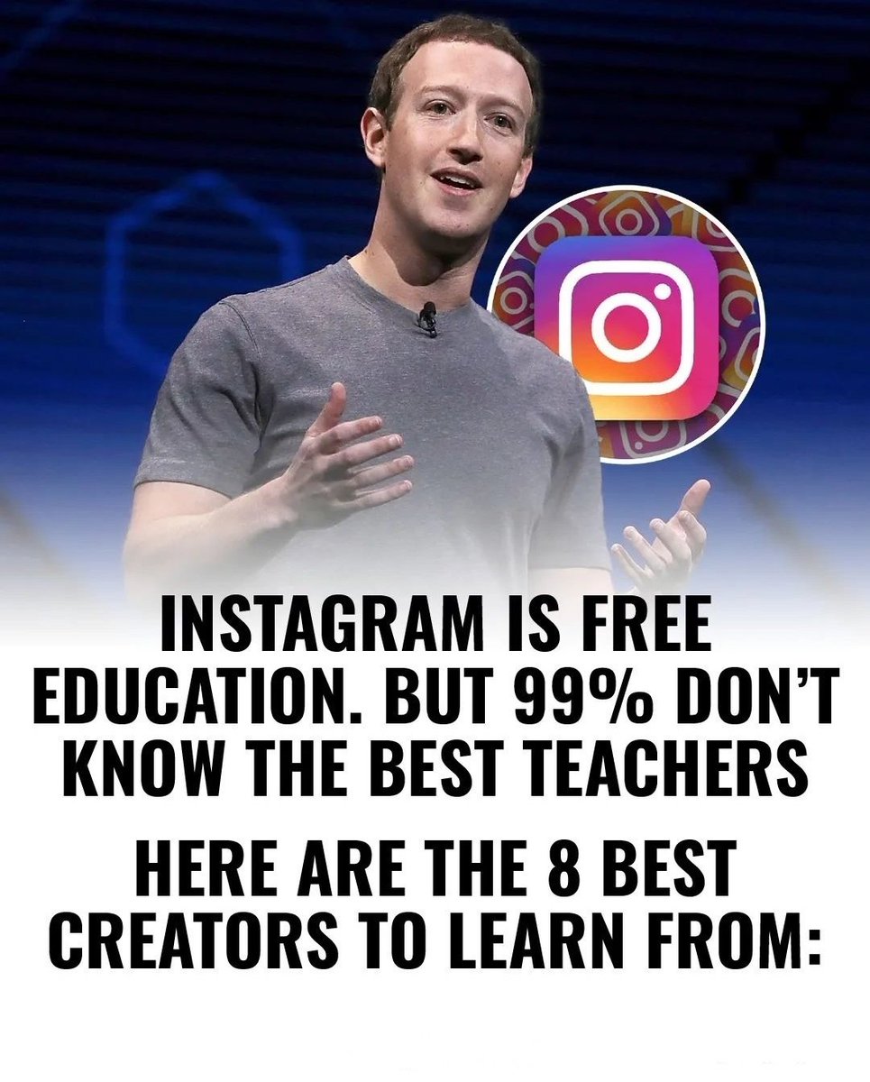 thesigmamindset's tweet photo. INSTAGRAM IS FREE EDUCATION. BUT 99% DON'T KNOW THE BEST TEACHERS

HERE ARE THE 8 BEST CREATORS TO LEARN FROM: https://t.co/Zg2ERsjeQi